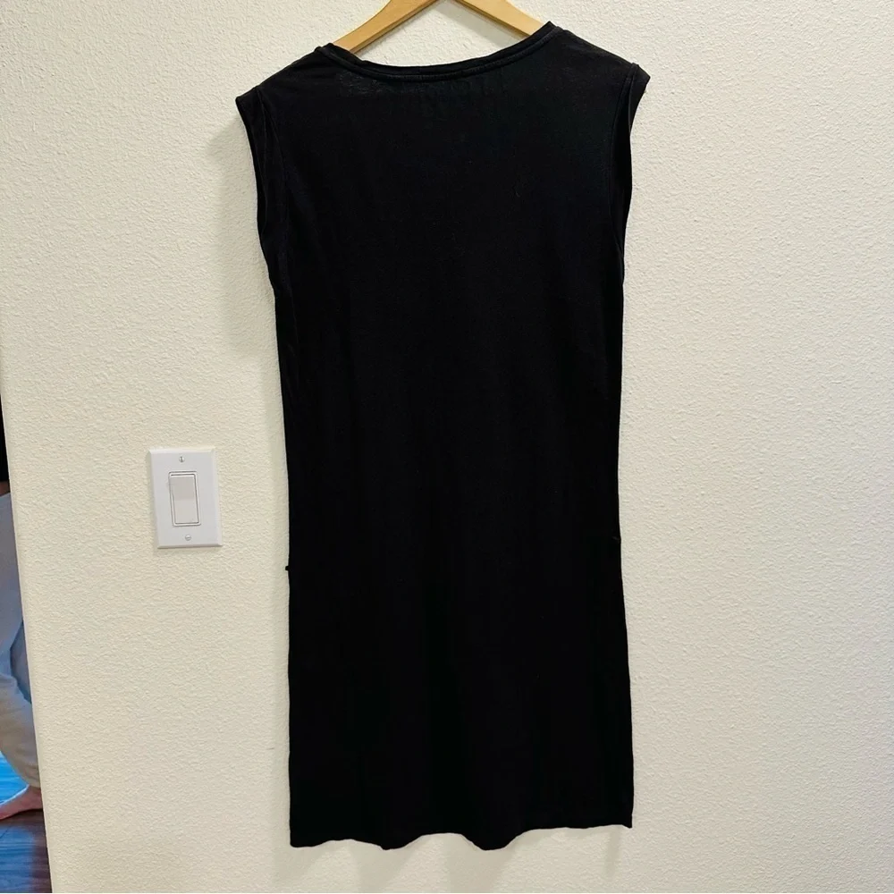 Maison Scotch Tee Dress - Black Aztec Print - Cap Sleeves Size 6 - Picture 4 of 13